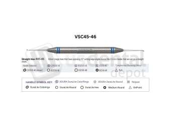 NORDENT - Relyant, Scaler, DE, Anterior Straight Hoe #45-46, Relyant #6 Handle - Relyant #6 - Hygiene - # VSC45-46