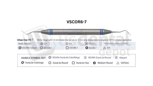 NORDENT - Relyant, Scaler, DE, Anterior Hoe Orban #6-7, Relyant #6 Handle - Relyant #6 - Hygiene - # VSCOR6-7