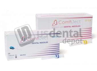 3D-DENTAL - Comfiject ESSENTIALS Premium Dental Needles 30G x 21mm Short   0.3 X 21Mm ) Box/100) - #   #