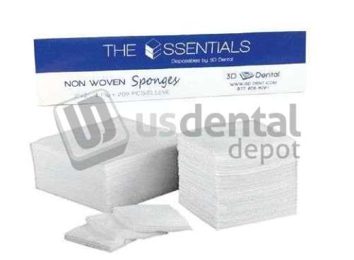 3D-DENTAL - Gauze Non-Woven 4X4 Non-Sterile  4-Ply 2000/Cs ( 4in x 4in ) - #   #