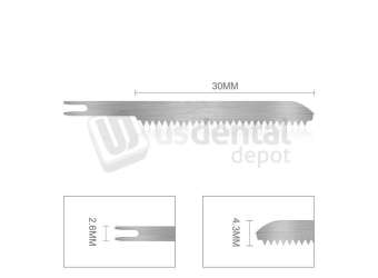 WH type - Blades for Reciprocating hand piece 1pk 0.35mm Thick x 30mm Length
Compatible with NSK Surgical Blades SGR