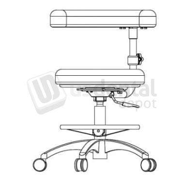 FLIGHT DENTAL - Assistant Stool Options Ultraleather Upgrade for Deluxe Assistant Stool - # UL-STA-611