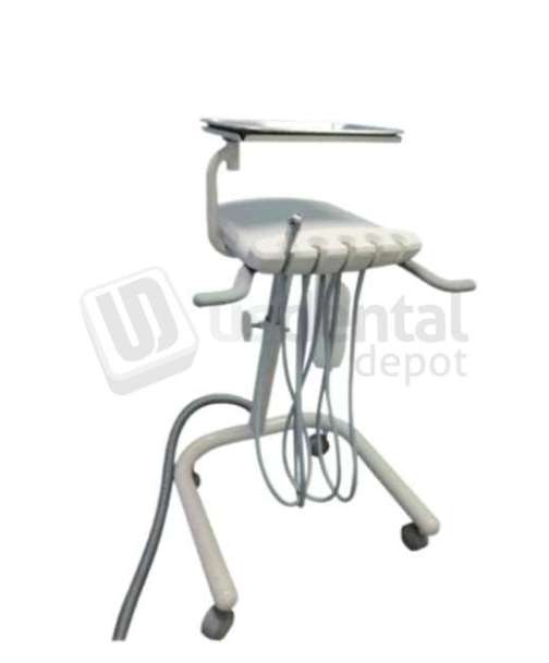 FLIGHT DENTAL - MOBILE CART SYSTEMS A-Series Doctors Cart with  Vacuum Package (with TRAD-2002) Junction box, 3-way Syringe, 3 Handpiece tubings, HVE, SE and Vacuum Trap Canister, Water Bottle System - # MC-1302F-VAC