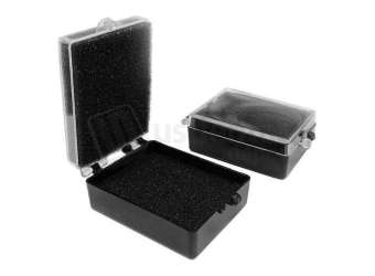 DIGITECH  Crown Boxes 2x2in BLACK with CLEAR Lid / BLACK ( w/Foam Inserts ) 500pk