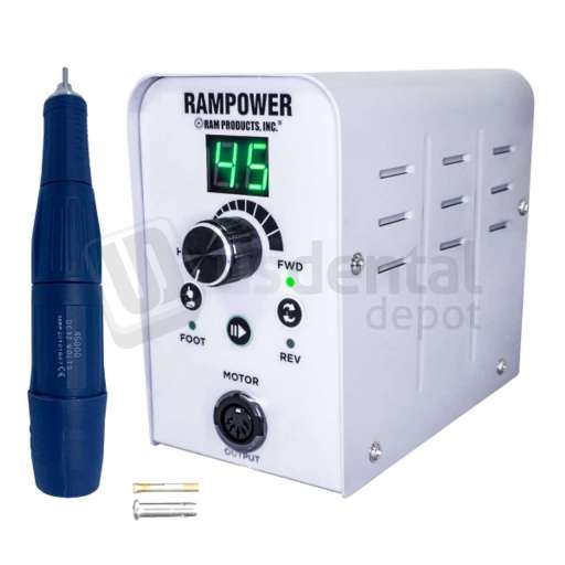 RAM Products INC - Rampower 45 Box & 45000 Handpiece with 1/8" Collet & 3/32" Adapter Sleeve - # RAMPOWER45SETC1