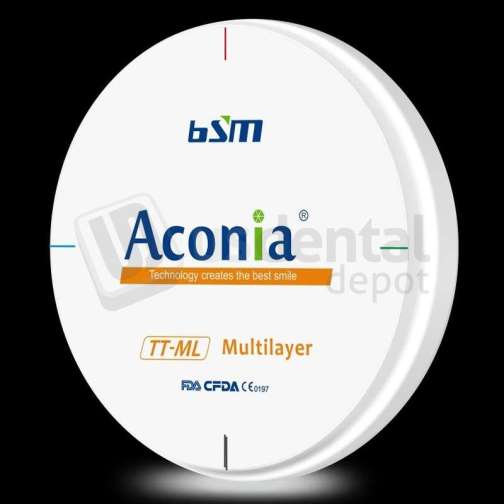 ACONIA - TTML Zirconia Discs 98.5mm x 14mm A2 - 3D Multilayer - # 60242