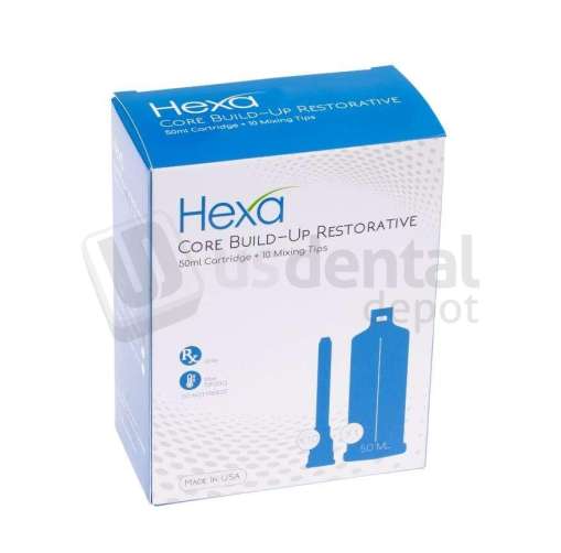 HEXA -  Hexa Temp Core Build-Up Restorative 50ml,  1 Cartridge+10Mixing Tips, Natural (A3), HCB-0002 - # HCB-0002