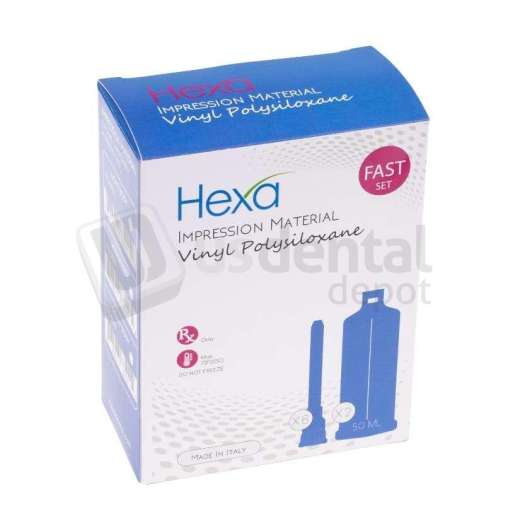 HEXA -  HexaVPS Impression Material 50ml, Light Body, Fast Set, 4-cartridges+No Tips, HS-4006 - # HS-4006