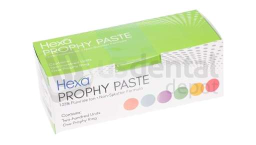 HEXA -  Hexa Prophy Paste Splatter-Free Containing 1.23% Fluoride (Medium) Mint , 200pk  - # HPP-2003