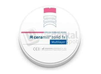 AMANN GIRRBACH - Ceramill Zolid FX ML 0/B1 98x16 F - Zirconia Discs 98mm x 16mm # 767643