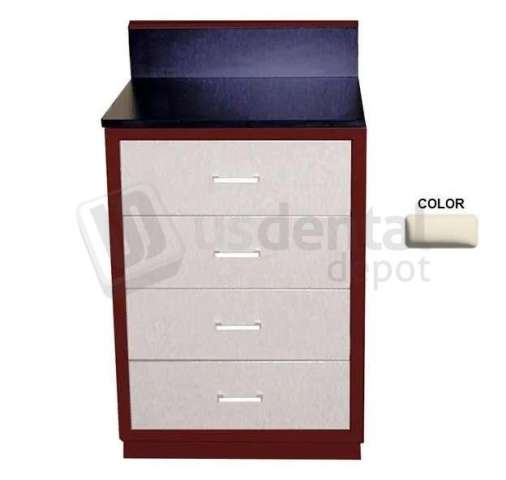 HANDLER - Bench-4 Drawer Cabinet   24 " Colonial White  (Top Not Included) - # 247 CWHITE