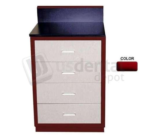 HANDLER - Bench-4 Drawer Cabinet   24 " Merlot  (Top Not Included) - # 247 MERLOT