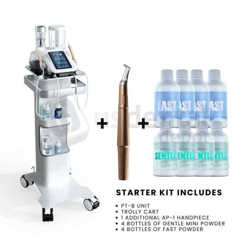 WOODPECKER - PT-B - Air Polisher &  Trolley cart + Additional AP-1 HP + 4 bottle of Mini Gentle Powder  + 4 bottles of Fast Powder