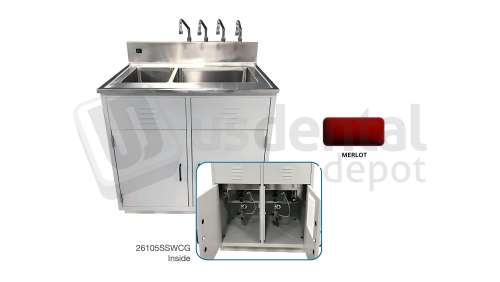 #26105SSWCG HANDLER  Boil-Out Curing Wash-Out unit - NATURAL GAS  With Cabinet -  # 26105SSWCG-MERLOT