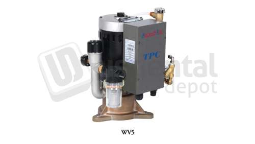 TPC - SUPERB VAC 5Chairs Pump 1x 2HP 220v  WITH Recycler- No Air water separator 18in H x 13in D x 13in W -  #WV5R