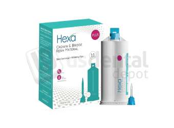 HEXA -  Temporary Crown & Bridge Material BLEACH - 1:1 Ratio 50ml, GERMAN MADE,  1 Cartridge+10Mixing Tips,  A3