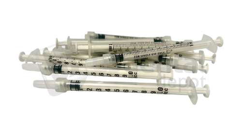 PLASDENT - calibrated, Luer Lock Syringes, CLEAR  1cc , 100/Bx. - Disposable, Non-Sterile. #LL01
