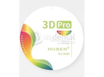 MIISEN - 3D PRO 98x18mm   A`1 - Dental Zirconia Discs Monolayer