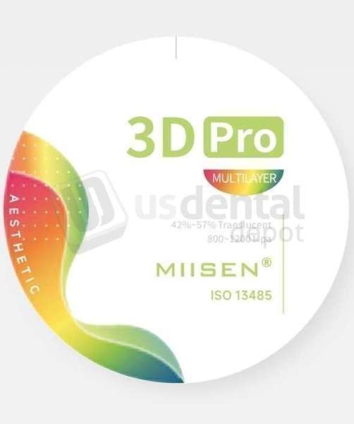 MIISEN - 3D PRO 98x18mm   A`1 - Dental Zirconia Discs Monolayer
