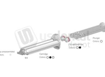 PLASDENT EMPTY VPS Material Cartridges 1:1  5cc Refillable + manual Plunger: WHITE -50pk  ( SYRINGE + PISTON ) Mixing tip not included ( Sku #103427  )  (  ( to fill the syringe you will need reusable Connector 001-CC-IMP )
