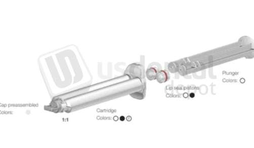 PLASDENT EMPTY VPS Material Cartridges 1:1  5cc Refillable + manual Plunger: WHITE -50pk  ( SYRINGE + PISTON ) Mixing tip not included ( Sku #103427  )  (  ( to fill the syringe you will need reusable Connector 001-CC-IMP )
