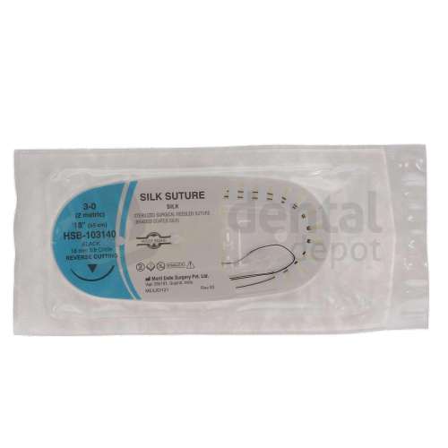 HOUSE BRAND - SUTURE SILK, Size 3-0, Needle 19mm, Length 18" - 12pk - # H-80