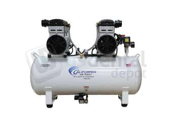 CALIFORNIA TOOLS - 4.0 HP Ultra Quiet Oil-Free - 220v/60Hz - 20Gal - 4-Chairs Steel Tank NO-Air Dryer - C# CAT-20040CAD