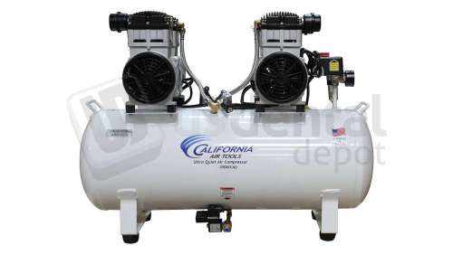 CALIFORNIA TOOLS - 4.0 HP Ultra Quiet Oil-Free - 220v/60Hz - 20Gal - 4-Chairs Steel Tank NO-Air Dryer - C# CAT-20040CAD