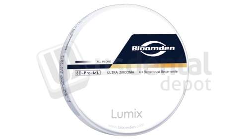 BLOOMDENT - 98x12mm Lumix 3D ML-A1 -Multilayer Zirconia Dental Disc  # 16942075408514