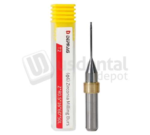 DEPRAG - T2 - ZIRCONIA DC &Oslash;1.0mm Ball Head 6mm S 50 L - Cad/Cam burs # Z*R0.5*16*6D*50L ( 500-600 units )