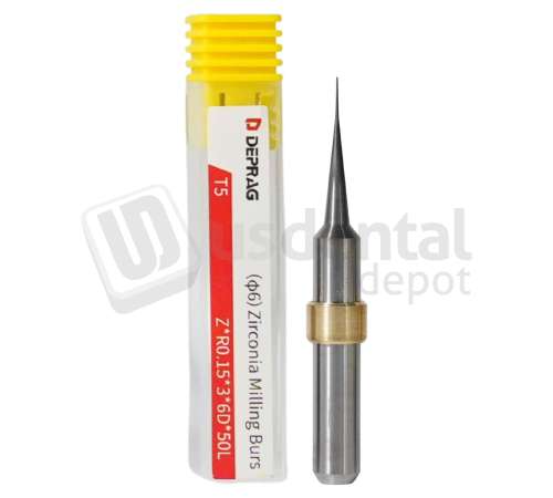 DEPRAG - T5 - ZIRCONIA DC &Oslash;0.3mm Ball Head 6mm S 50 L - Cad/Cam burs # Z*R0.15*3*6D*50L ( 500-600 units )