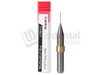 DEPRAG - RESIN DLC Ø1.5mm Flat Head 6mm S 50 L - Cad/Cam burs # P*D1.5*16H*6D*50L