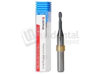 DEPRAG - T1 - TITANIUM Ø3.0mm Ball Head 6mm S 50 L - Cad/Cam burs # T*R1.5*12.5H*6D*50L  ( 900 mins )