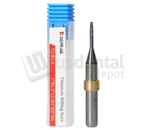 DEPRAG - T2 - TITANIUM &Oslash;2.0mm Ball Head 6mm S 50 L - Cad/Cam burs # T*R1.0*12.5H*6D*50L  ( 900 mins )