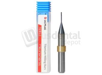 DEPRAG - T4 - TITANIUM Ø1.0mm Ball Head 6mm S 50 L - Cad/Cam burs # T*R0.5*8H*6D*50L  ( 900 mins )