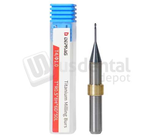 DEPRAG - T4 - TITANIUM &Oslash;1.0mm Ball Head 6mm S 50 L - Cad/Cam burs # T*R0.5*8H*6D*50L  ( 900 mins )