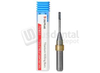 DEPRAG - T6 - BTITANIUM Bull Mill Ø2.0mm 6mm S 50 L - Cad/Cam burs # T*D2.0*R0.2*16H*6D*50L  ( 900 mins )