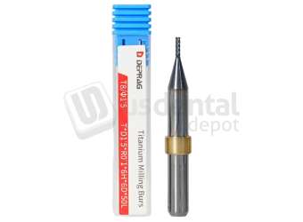 DEPRAG - T8 - TITANIUM Bull Mill Ø1.5mm 6mm S 50 L - Cad/Cam burs # T*D1.5*R0.1*6H*6D*50L  ( 900 mins )