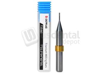 DEPRAG - T10 - TITANIUM Flatbed Ø1.0mm 6mm S 50 L - Cad/Cam burs # T*D1.0*6H*6D*50L  ( 900 mins )