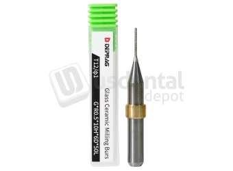 DEPRAG - T12 - GLASS CERAMIC Ø1.0mm Ball Head 6mm S 50 L - Cad/Cam burs # G*R0.5*10H*6D*50L ( 30-40 units )