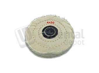 BESQUAL - White Muslin Buff 4"x30ply - Dozen - # 212-430