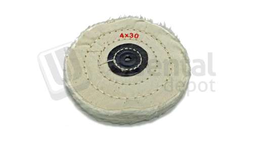 BESQUAL - White Muslin Buff 4"x30ply - Dozen - # 212-430