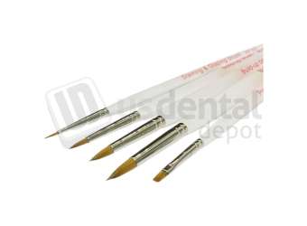 BESQUAL - Natural Brush 5pc/Set - Translucent Stick Handle with a Chisel Carver End - # 290-100