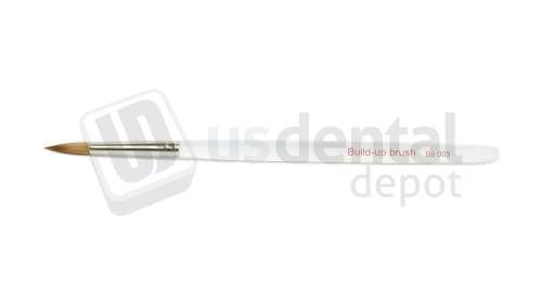 BESQUAL - Natural Hair Porcelain Brushes with Stick Handle - #6R / BS-005 (Round Build-Up​ Brush) - # 290-106