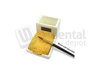 BESQUAL - Porcelain Brush Mate - 2 x Pop-up Sponge & 1 x Water bucket with sponge holder - # 295-000