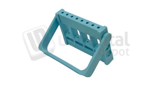 BESQUAL - Bur Block // IT-Driver Stand - Holds 8x 2.35mm or 8x
1.60mm Shank Carbide Burs with rotation kick stand - Blue - # 305-288