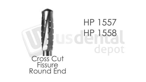 BESQUAL - HP Carbide #1558 Cross Cut Fissure Round End - # 307-1558