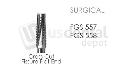 BESQUAL - FG Surgical Carbide #557 Cross Cut Fissure Flat End - # 309-0557