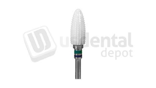 BESQUAL - Straight Edge Zirconia Burs Bullet Shape Spiral Cut Coarse Grit #7 - # 330-2027