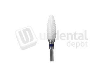 BESQUAL - Straight Edge Zirconia Burs Bullet Shape Spiral Cut Medium Grit #8 - # 330-2028